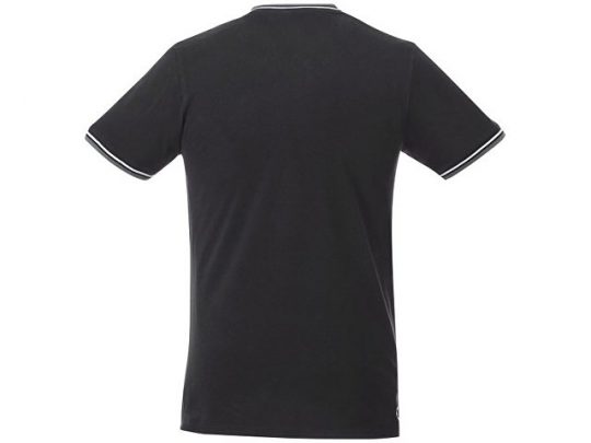 Мужская футболка Elbert из пике с коротким рукавом и кармашком, черный/серый меланж/белый (L), арт. 016770603