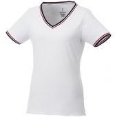 Женская футболка Elbert из пике с коротким рукавом и кармашком, белый/темно-синий/красный (M), арт. 016771203