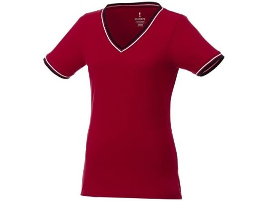 Женская футболка Elbert из пике с коротким рукавом и кармашком, красный/темно-синий/белый (S), арт. 016771703