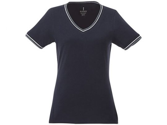 Женская футболка Elbert из пике с коротким рукавом и кармашком, темно-синий/серый меланж/белый (2XL), арт. 016772703