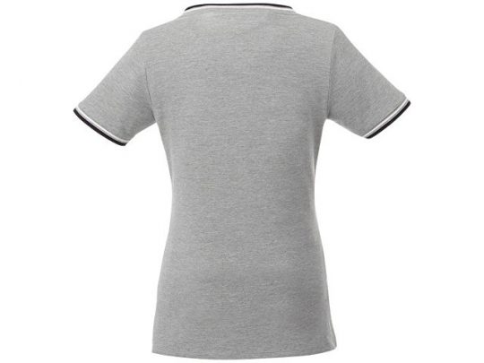 Женская футболка Elbert из пике с коротким рукавом и кармашком, серый меланж/темно-синий/белый (L), арт. 016773103