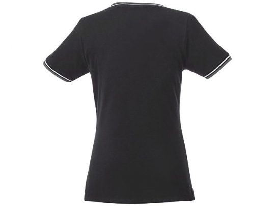 Женская футболка Elbert из пике с коротким рукавом и кармашком, черный/серый меланж/белый (S), арт. 016773503