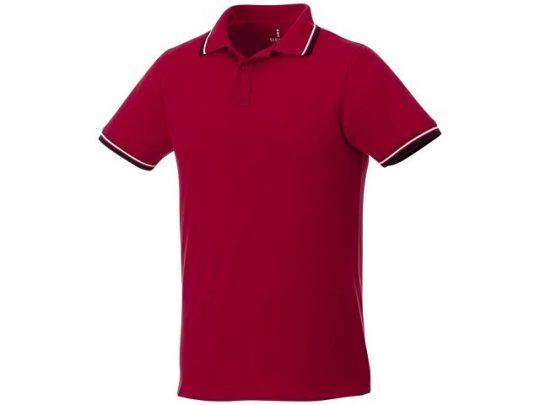 Мужская футболка поло Fairfield с коротким рукавом с проклейкой, красный/темно-синий/белый (XL), арт. 016775103