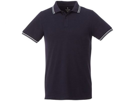 Мужская футболка поло Fairfield с коротким рукавом с проклейкой, темно-синий/серый меланж/белый (L), арт. 016775703