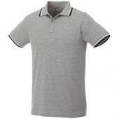 Мужская футболка поло Fairfield с коротким рукавом с проклейкой, серый меланж/темно-синий/белый (XS), арт. 016776103