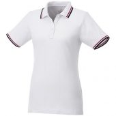 Женская футболка поло Fairfield с коротким рукавом с проклейкой, белый/темно-синий/красный (S), арт. 016777603