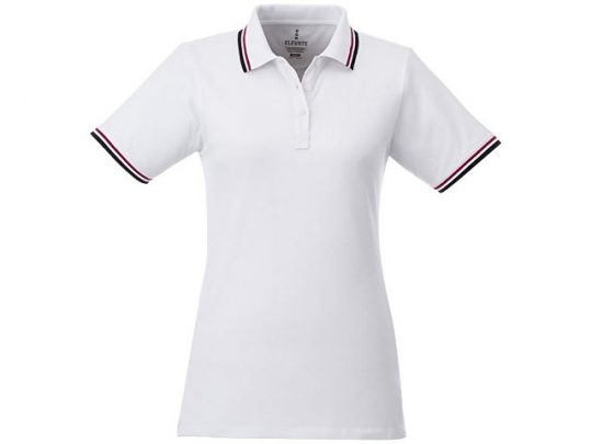 Женская футболка поло Fairfield с коротким рукавом с проклейкой, белый/темно-синий/красный (XL), арт. 016777903