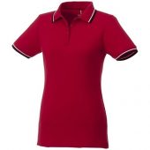 Женская футболка поло Fairfield с коротким рукавом с проклейкой, красный/темно-синий/белый (L), арт. 016778403