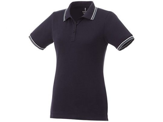 Женская футболка поло Fairfield с коротким рукавом с проклейкой, темно-синий/серый меланж/белый (L), арт. 016779003