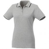 Женская футболка поло Fairfield с коротким рукавом с проклейкой, серый меланж/темно-синий/белый (2XL), арт. 016779803