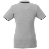 Женская футболка поло Fairfield с коротким рукавом с проклейкой, серый меланж/темно-синий/белый (S), арт. 016779403