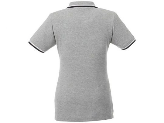 Женская футболка поло Fairfield с коротким рукавом с проклейкой, серый меланж/темно-синий/белый (S), арт. 016779403