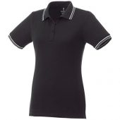 Женская футболка поло Fairfield с коротким рукавом с проклейкой, черный/серый меланж/белый (L), арт. 016780203