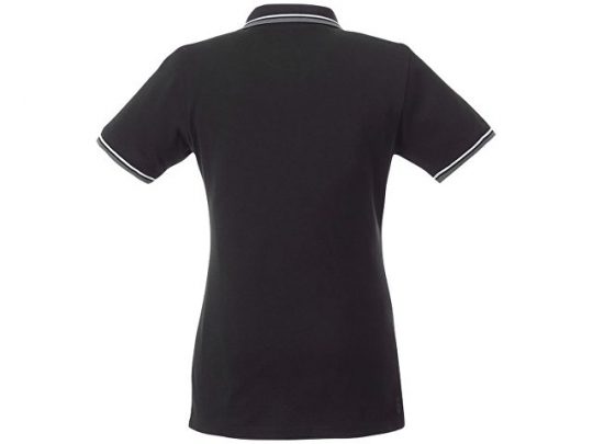 Женская футболка поло Fairfield с коротким рукавом с проклейкой, черный/серый меланж/белый (2XL), арт. 016780403