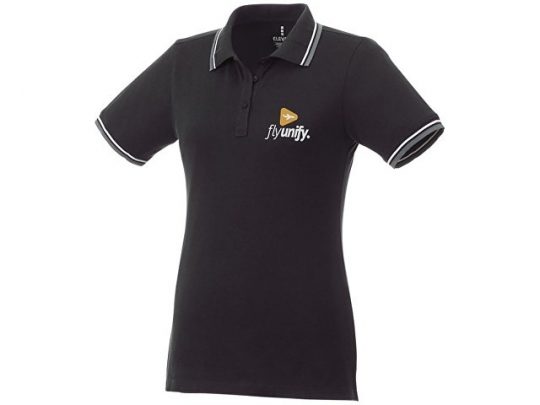Женская футболка поло Fairfield с коротким рукавом с проклейкой, черный/серый меланж/белый (XS), арт. 016779903