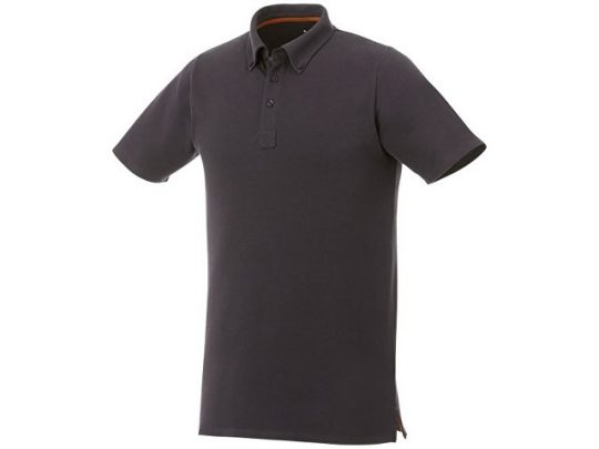 Мужская футболка поло Atkinson с коротким рукавом и пуговицами, серый графитовый (S), арт. 016783403