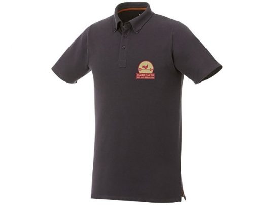 Мужская футболка поло Atkinson с коротким рукавом и пуговицами, серый графитовый (XL), арт. 016783703