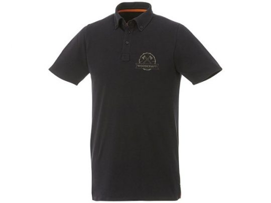 Мужская футболка поло Atkinson с коротким рукавом и пуговицами, черный (2XL), арт. 016784503