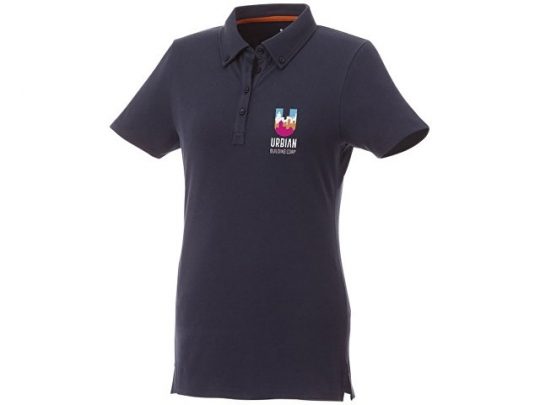Женская футболка поло Atkinson с коротким рукавом и пуговицами, темно-синий (2XL), арт. 016787003