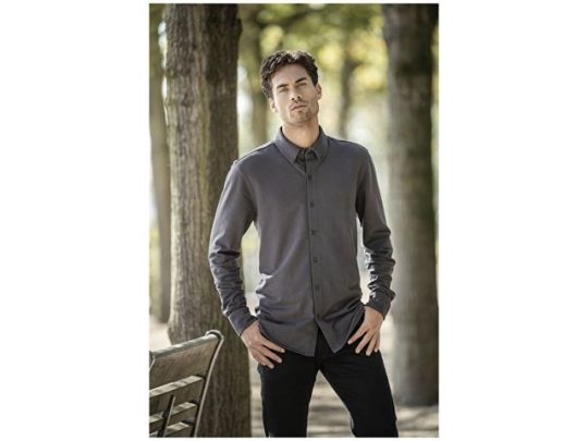 Мужская рубашка Bigelow из пике с длинным рукавом, серый графитовый (XL), арт. 016790803
