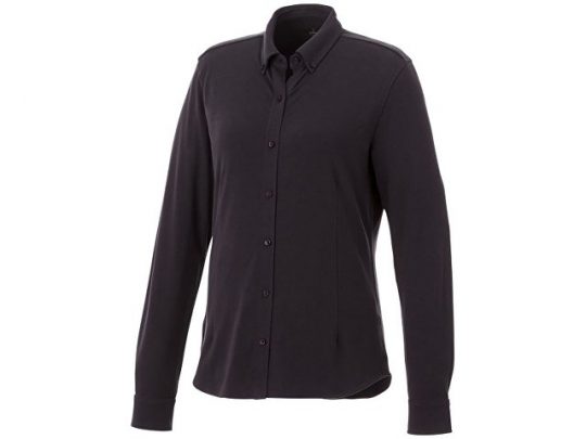 Женская рубашка Bigelow из пике с длинным рукавом, серый графитовый (XL), арт. 016794003