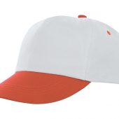 Пятипанельная двухцветная кепка Icarus, белый/оранжевый, арт. 016873103
