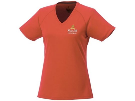 Модная женская футболка Amery  с коротким рукавом и V-образным вырезом, оранжевый (L), арт. 016800303