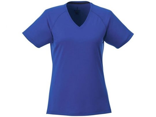 Модная женская футболка Amery  с коротким рукавом и V-образным вырезом, синий (L), арт. 016800903