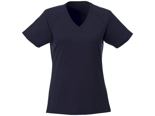 Модная женская футболка Amery  с коротким рукавом и V-образным вырезом, темно-синий (L), арт. 016801503