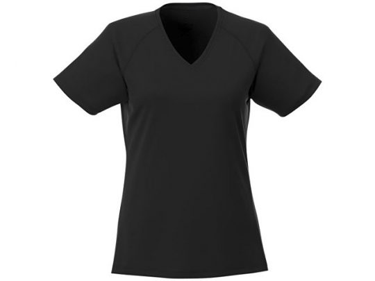 Модная женская футболка Amery  с коротким рукавом и V-образным вырезом, черный (S), арт. 016801903