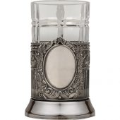 Подстаканник с хрустальным стаканом Базовый-М, серебристый/прозрачный, арт. 016881203