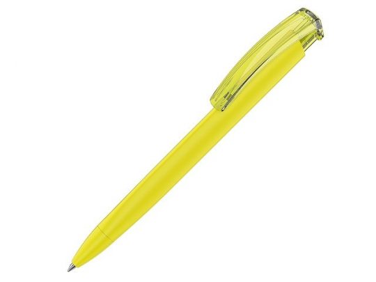 Ручка шариковая трехгранная UMA TRINITY K transparent GUM, soft-touch, желтый, арт. 016977303