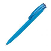 Ручка шариковая трехгранная UMA TRINITY K transparent GUM, soft-touch, голубой, арт. 016977403
