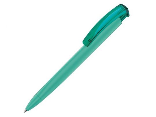 Ручка шариковая трехгранная UMA TRINITY K transparent GUM, soft-touch, морская волна, арт. 016977703