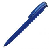Ручка шариковая трехгранная UMA TRINITY K transparent GUM, soft-touch,  темно-синий, арт. 016977103