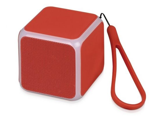 Портативная колонка Cube с подсветкой, красный, арт. 016988003