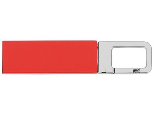 Флеш-карта USB 2.0 16 Gb с карабином Hook, красный/серебристый (16Gb), арт. 017071403