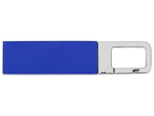 Флеш-карта USB 2.0 16 Gb с карабином Hook, синий/серебристый (16Gb), арт. 017071303