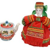 Набор Кремлевский: кукла на чайник, чайник заварной с росписью, арт. 017006303