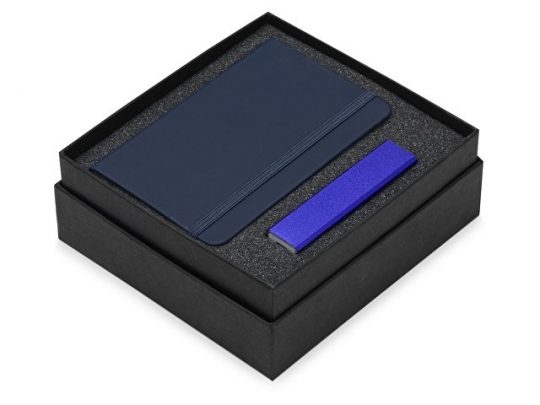 Подарочный набор To go с блокнотом и зарядным устройством, синий (А6), арт. 017009703