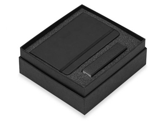 Подарочный набор To go с блокнотом и зарядным устройством, черный (А6), арт. 017009803