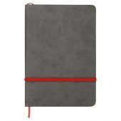 Блокнот Color линованный А5 в твердой обложке с резинкой, серый/красный, арт. 016979203
