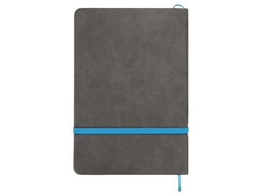 Блокнот Color линованный А5 в твердой обложке с резинкой, серый/синий, арт. 016979103