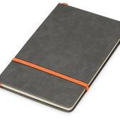 Блокнот Color линованный А5 в твердой обложке с резинкой, серый/оранжевый, арт. 016979303