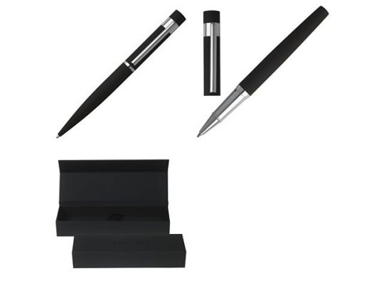 Подарочный набор: ручка шариковая, ручка роллер. Hugo Boss, черный, арт. 016965203