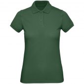 Рубашка поло женская Inspire темно-зеленая, размер S