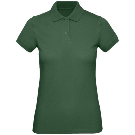 Рубашка поло женская Inspire темно-зеленая, размер L