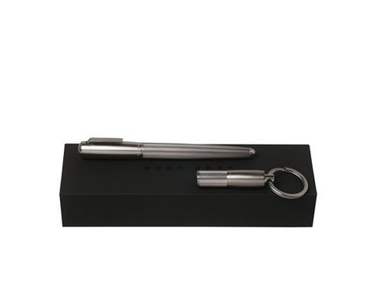 Подарочный набор: брелок, ручка роллер. Hugo Boss, графит, арт. 017084503