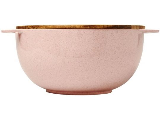 Салатница Lucha из пшеничного соломенного волокна с приборами, розовый, арт. 017207203