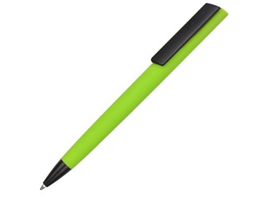 Ручка пластиковая soft-touch шариковая Taper, зеленое яблоко/черный, арт. 017223103